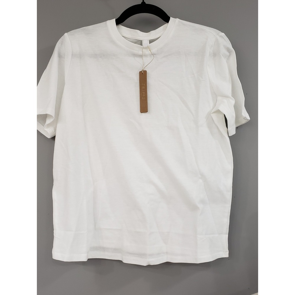 NEW XS SKIMS Cotton Blend Oversized Tee Shirt Relaxed Fit SNOW WHITE
